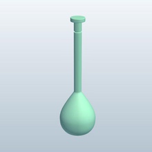 volumetric flask v1 hacimsel kaplar yazdırılabilir lowpoly 3d print model - Mito3D