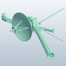 voyager 2 v1 der äußeren Raum Raumschiff bedruckbar ist lowpoly Weltraum-Raumschiff 3d print model - Mito3D