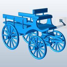 wagonette v2 transporte imprimible lowpoly 3d print model - Mito3D