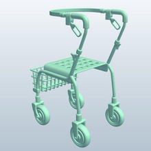 walker 4 wheels v1 personal care printable lowpoly 3d print model - Mito3D