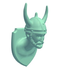 wall mountviking helmet v2 mount viking decorations printable lowpoly 3d print model - Mito3D