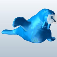 mors v1 tek flipper feragat walrus sallıyor bir hayvanlar yazdırılabilir lowpoly 3d print model - Mito3D