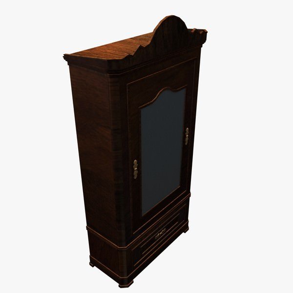 wardrobe v1 furniture printable lowpoly 3D print model - Mito3D