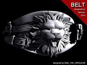 warrior belt accessories accessory animal arab arabesque armor assasin character cloth clothes dagger fangs fantasy game knife leather leo lion man nemean people persia persian pouch realistic sam specular weapon 3d print model - Mito3D