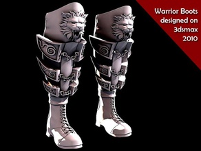 warrior boots animal armor assasin boot cloth clothes fantasy game greaves leather leo lion man nemean people persia persian realistic sam specular weapon 3d print model - Mito3D