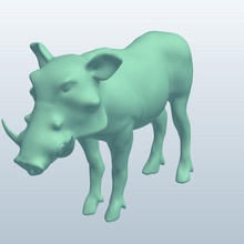 warthog v3 animals printable lowpoly 3d print model - Mito3D
