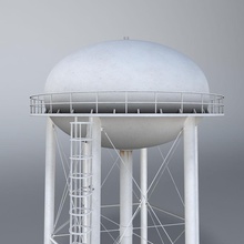 water tower 14thstudio 3ds architectural architecture barrel city container exterior fbx industrial ladder ma maya metal model obj old piping plant power rusted structure tank town 3d print model - Mito3D
