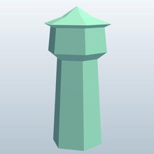 water tower paneler trains buildings printable lowpoly 3d print model - Mito3D