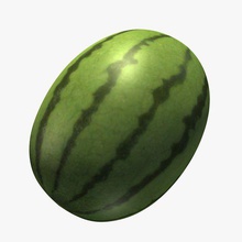 Wassermelone v1 Essen bedruckbar ist lowpoly 3d print model - Mito3D