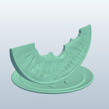 watermelonslice v1 anguria fetta cibo stampabile lowpoly 3d print model - Mito3D
