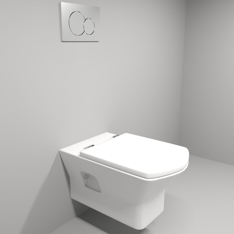 wc toilet bathroom fixture flush furnishings interior lavatory model modern packa21 porcelain tank water 3D print model - Mito3D