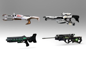 weapon modern gun model mouch001 pack wonder 3d print model - Mito3D