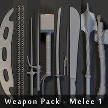 Waffen pack - melee 1 bat Kette Sammlung epiceric geflanscht hammer katana leth Streitkolben machete mjolnir Modell sai thor tomahawk Waffe 3d print model - Mito3D