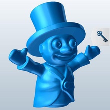 wearing top hat v1 ringmaster people printable lowpoly 3d print model - Mito3D