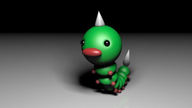 weedle pokemon pokeball de l'herbe type bug animal jeux des personnages 3d print model - Mito3D