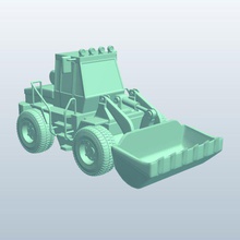 wheel loader v1 vehicles printable lowpoly 3d print model - Mito3D