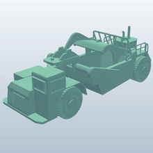 tekerlek traktör kazıyıcı v2 araçlar ekipman yazdırılabilir lowpoly araçları ekipmanları 3d print model - Mito3D