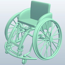 basketball en fauteuil roulant v1 de basket-ball les sports figures l'équipement imprimable lowpoly du sport équipements 3d print model - Mito3D