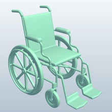 cadeira de rodas v1 pessoal cuidados printable lowpoly pessoais 3d print model - Mito3D