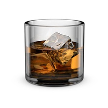 whiskey glass round alcohol beverage booze bourbon chrisboyd art cocktail drinking food furnishings glassware highball liquor model scotch tableware 3d print model - Mito3D