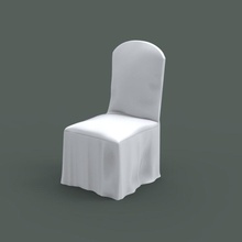 white banquet chair 4d brain ceremony cloth cover dining furnishings furniture hall model restaurant table wedding 3d print model - Mito3D