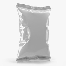 blanche en plastique de papier d'aluminium l'emballage nourriture 3d molier l'aluminium sac vide clair le conteneur la conception les aliments international modèle pack des paquets sachet produit commerce détail snack blanc wrapper 3d print model - Mito3D