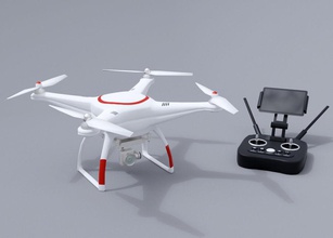 blanc drone de contrôle à distance des avions en avion autel la caméra le contrôleur dji dron droner elvair jeu l'hélicoptère bas modèle poly l'hélice quadricoptère radio prêt robotique sport étoiles x 3d print model - Mito3D