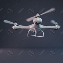 white drone aerial aircraft airplane camera commercial control copter delivery digital flight fly gazanfer helicopter model plane professional propeller quadcopter quadrocopter remote robot rotor 3d print model - Mito3D
