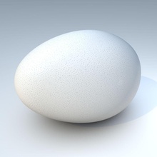 white egg 3d andreas baked bird c4d chicken cooked food grocery kitchen model piel realistic shell 3d print model - Mito3D