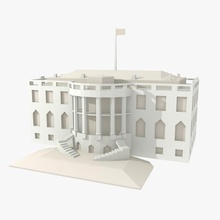 white house low poly surprise bonus almaral architecture building cartoon dc denys flat government landmark lower lowpoly model office official president residence scene state structure styled surprised united usa washington 3d print model - Mito3D