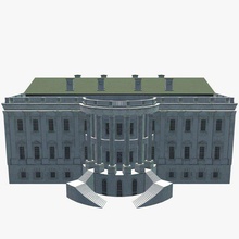 Beyaz Saray v1 beyaz ev yer işaretleri yazdırılabilir lowpoly 3d print model - Mito3D