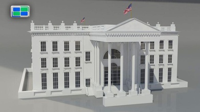 Beyaz Saray Amerika mimarlık bina çalılar clinton hükümet hakim mz tarihi ev dönüm noktası manzara model obama Başkan residence sahne united ABD washington beyaz whitehouse 3d print model - Mito3D