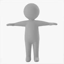 beyaz adam 3d picasso reklam animasyon iki ayaklı iş çizgi film karakter çocuk kukla şekil genel insan model ağ ofis insanlar düz rig basit sopa hisse senedi kadın 3d print model - Mito3D