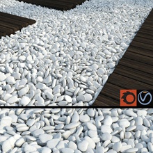 beyaz çakıl mimarlık toplama dekoratif kat bahçe zemin iç jack göl manzara macrox model malç pebble kazık Kaya moloz sahne taş doku tileable 3d print model - Mito3D