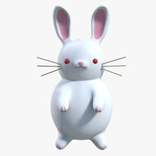 bianco di coniglio cartone animato animale coniglietto carattere coney cony carino orecchio divertente gioco guido salimbeni lungo più in basso modello gli animali domestici poli i conigli stilizzato 3d print model - Mito3D