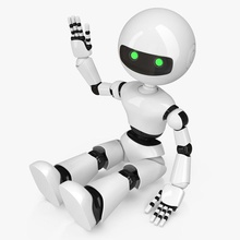 white robot 3d molier android character concept cute cyborg design droid fantasy future futuristic hand human humanoid international machine model modern plastic robotic sci fi science toy vray 3d print model - Mito3D