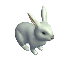whitehare v1 baby weiß Hase Tiere bedruckbar ist lowpoly 3d print model - Mito3D
