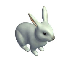 whitehare v1 baby bianco lepre animali stampabile lowpoly 3d print model - Mito3D