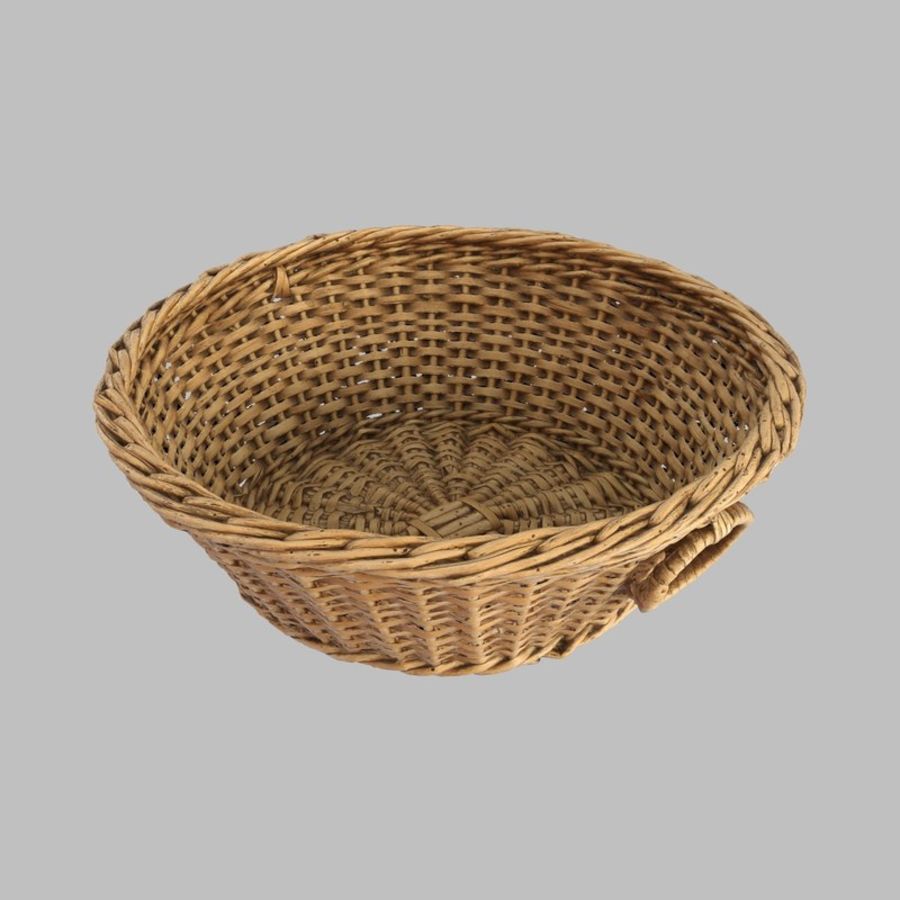 wicker basket container food fruit kitchen market max model old photoreal real realistic realstuff3d scan shop vray wood 3D print model - Mito3D