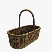 wicker basket v1 household items printable lowpoly 3d print model - Mito3D