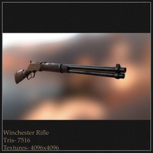 winchester rifle crew damaged firearm game gun joshua lower model old poly texture weapon 3d print model - Mito3D