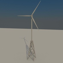 turbina de viento la cuchilla dinamo eléctrico energía fábrica granja el generador industrial paisaje máquina modelo planta poder renovables mar serginio molino 3d print model - Mito3D