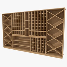 wine cabinet one textured drinking furnishings furniture holder interior lower model poly rack shelf storage symmetria3d texture winecabinet wineracks wood 3d print model - Mito3D