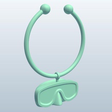 şarap cam fobsnorkel maske v1 fob şnorkel öğeleri yazdırılabilir lowpoly 3d print model - Mito3D