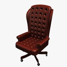 wingback chair v2 exceutive furniture printable lowpoly 3d print model - Mito3D