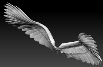 wings angel animal architecture bird cartoon elements fantasy lucky hunter 2008 model wing 3d print model - Mito3D