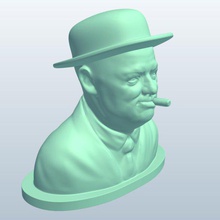 winstonchurchill v2 historical bust winston churchill statues busts printable lowpoly 3d print model - Mito3D