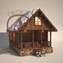 winter chalet hi-quality architecture building chalets christmas everydesign fantasy hi holiday house merry model new poly quality snow structure xmas years 3d print model - Mito3D