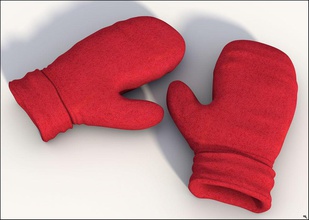 kış eldivenleri 3d aksesuar karakter bez kıyafetler moda eldiven marc mitten model mons kırmızı dükkanı gökyüzü kar yün 3d print model - Mito3D