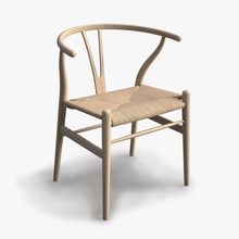 chaise wishbone de l'architecture bbb3viz benoit bertrand ch24 président le danois la conception l'ameublement mobilier hans icône modèle visualisation wegner bois 3d print model - Mito3D